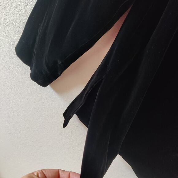 Vintage Finity Naturals Black Velvet Long Sleeve Top Sz 10 Rayon Silk Blend - Picture 8 of 9